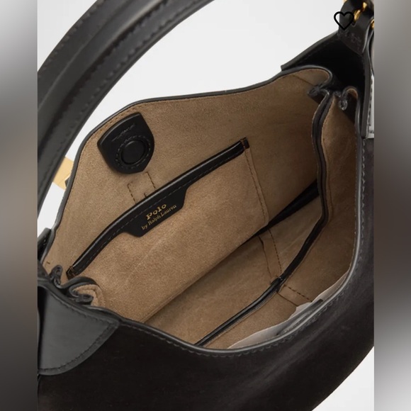 Ralph Lauren Polo ID Bag in Black Suede & Leather - Picture 3 of 6